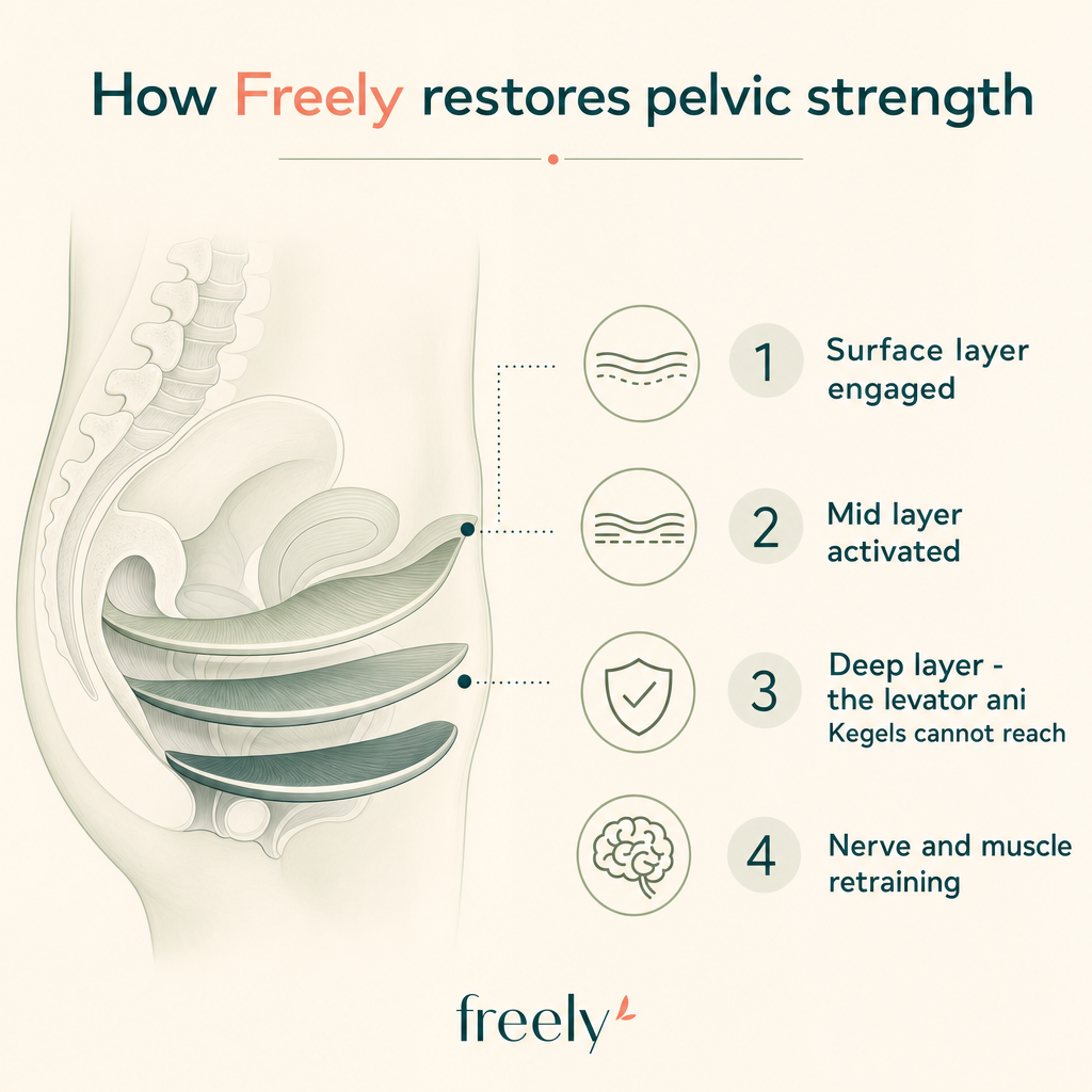 How Freely retrains all three pelvic floor layers